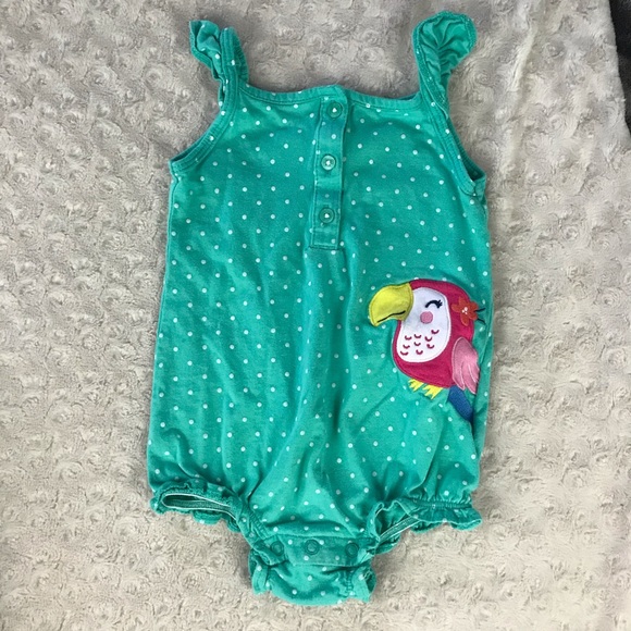 Carter’s Baby Girl Romper Bundle Parrot Strawberry - Picture 3 of 5